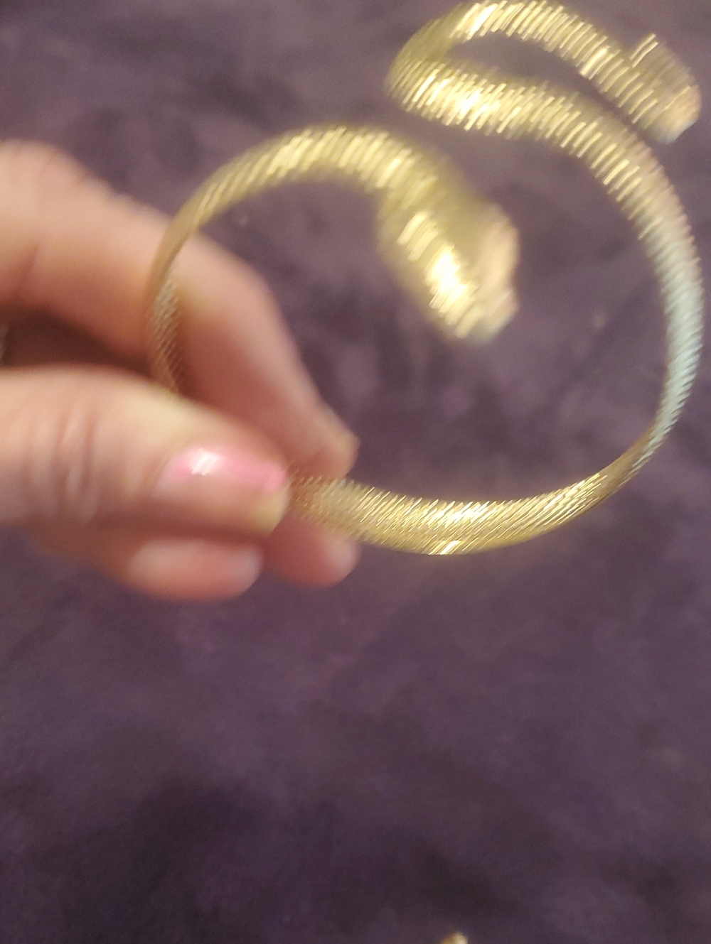 Gold Spiral Open Cuff Bracelet And Ring - Women's Jewelry